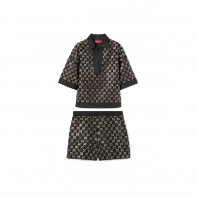 GUCCI WOOL TWEED LAMÉ SUIT 846682